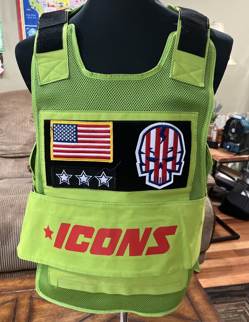 HUDSON OUTERWEAR ICONS REFLECTIVE GREEN TACTICAL VEST - ONE SIZE